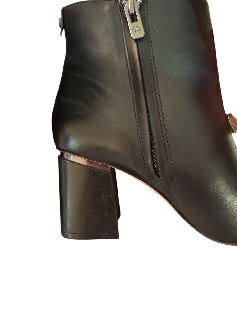 Antonio Melani Black leather heeled boots Sz 6 - Picture 13 of 14
